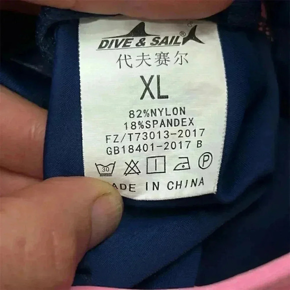 Dive & Sail Girls One Piece Long Sleeve Swimsuit UPF 50+ XL Blue/Pink - Picture 3 of 5